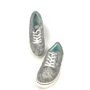 VANS Women's Paisley Floral Print Low Top Sneakers Size 6.5 Skate Shoes Gray